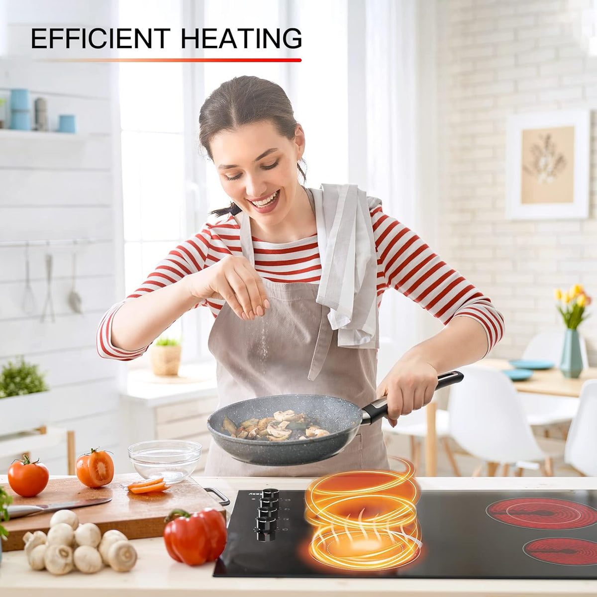 Black 30 Inch 4 Burners Ceramic Drop-in Radiant Cooktop U269