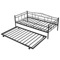 Twin Size Black Metal Daybed with Trundle P129955