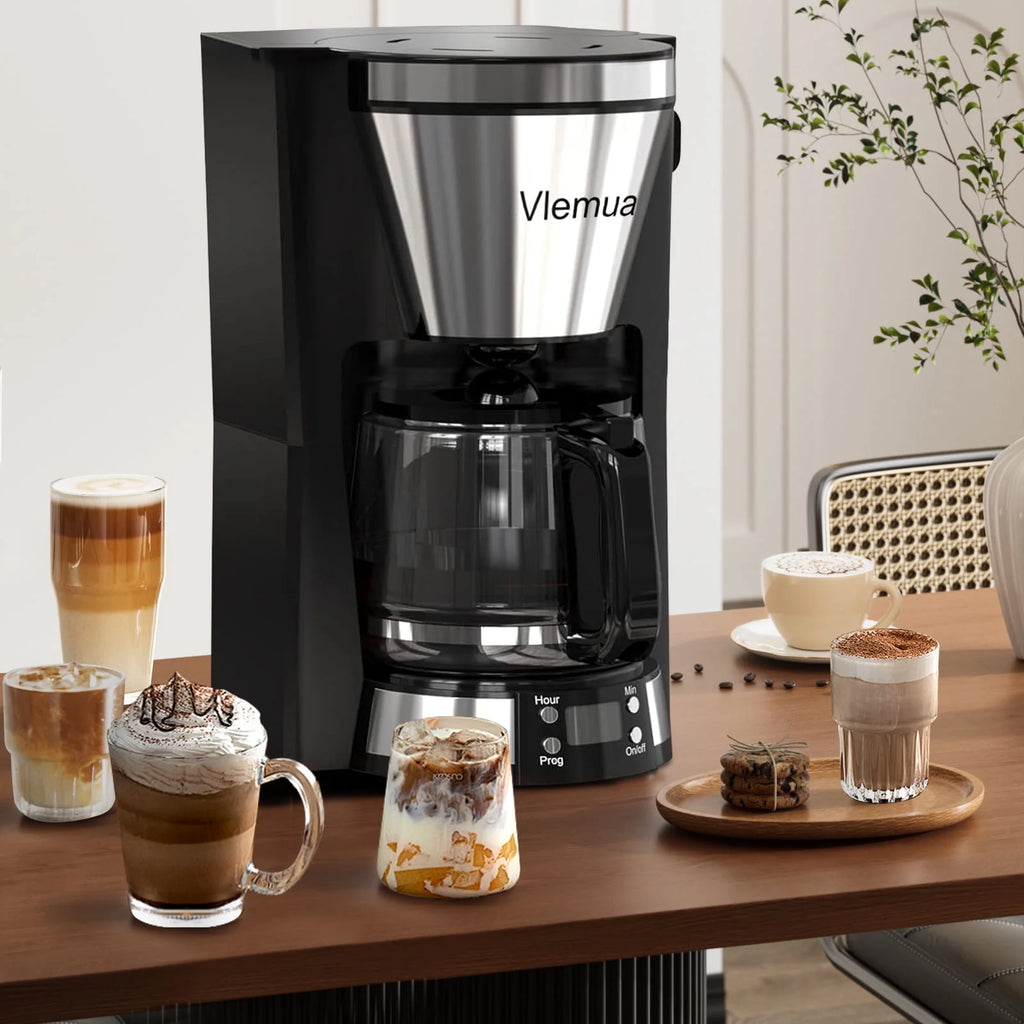 10-Cup Programmable Coffee Maker with Timer, Auto Shut Off, White H553