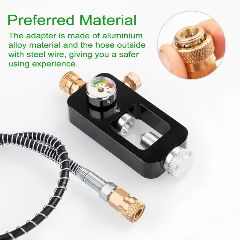 Oxygen Cylinder Adapter Set with Pressure Meter Hose T710944
