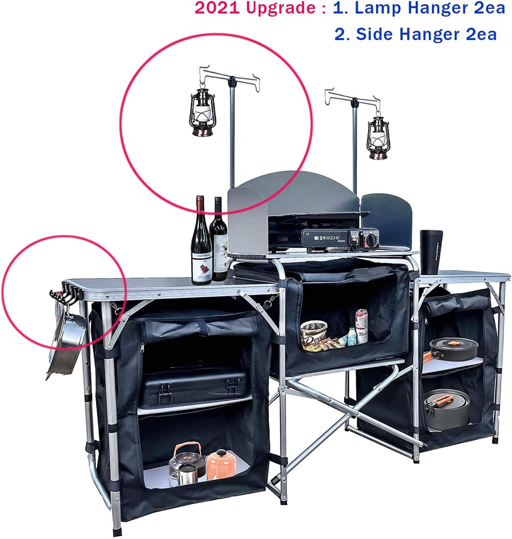 Multifunctional Aluminum Folding Camping Table with Storage Organizer M43982