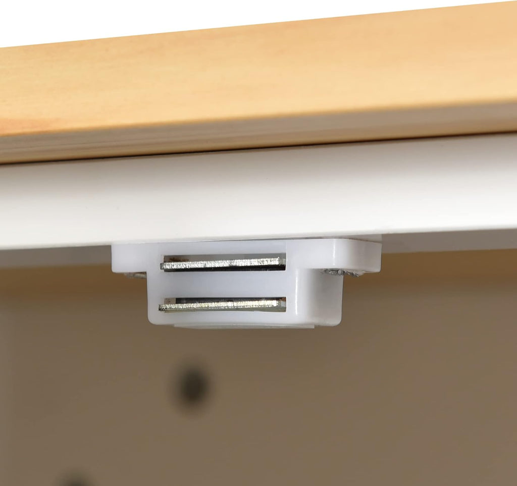 White Kitchen Island with 3 Drawers and Rolling Cart I6107