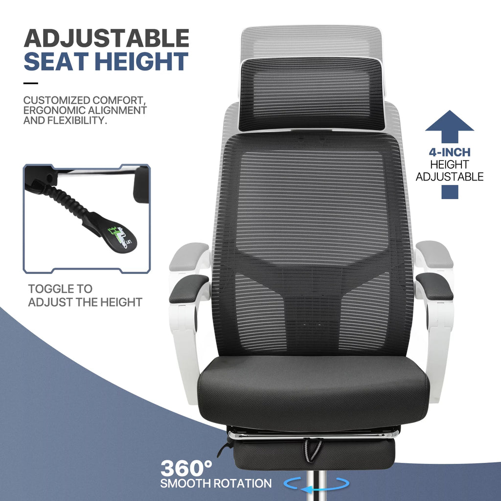 Black Computer Desk and Chair Set with Bookshelf S898