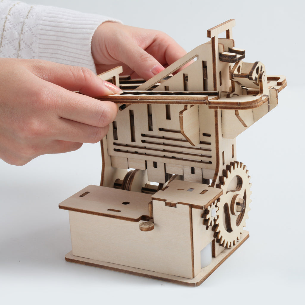 3D Wooden Puzzle Mechanical Gears Set DIY Assembly Model Kits Brain Teaser Games Building Set K821440