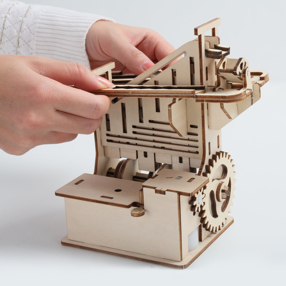 3D Wooden Puzzle Mechanical Gears Set DIY Assembly Model Kits Brain Teaser Games Building Set K821440