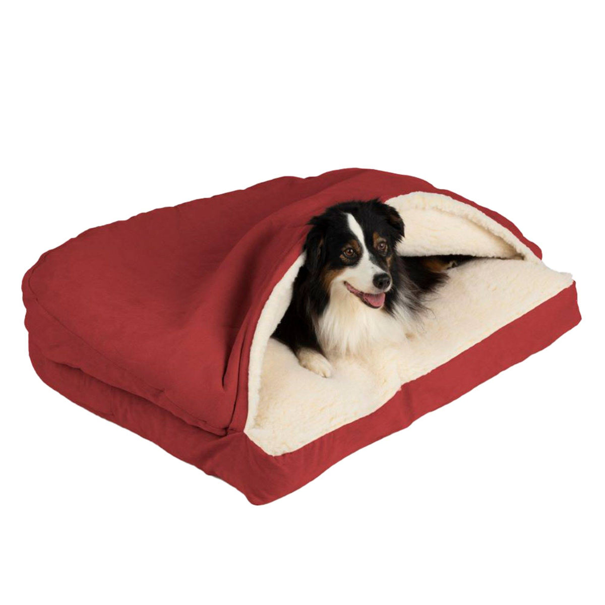 Rectangle Cozy Cave Dog Bed, Medium - Red N77033