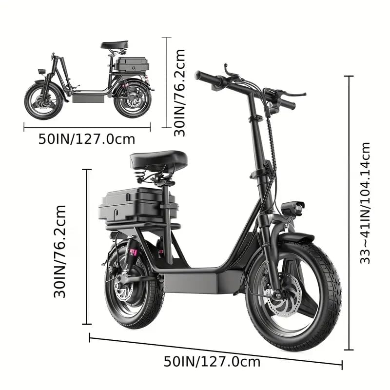 28 MPH 35 Miles Range 14'' Fat Tire Electric Scooter S9389