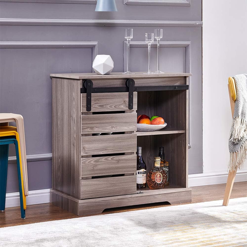 Buffet Console Table with Sliding Door W50593