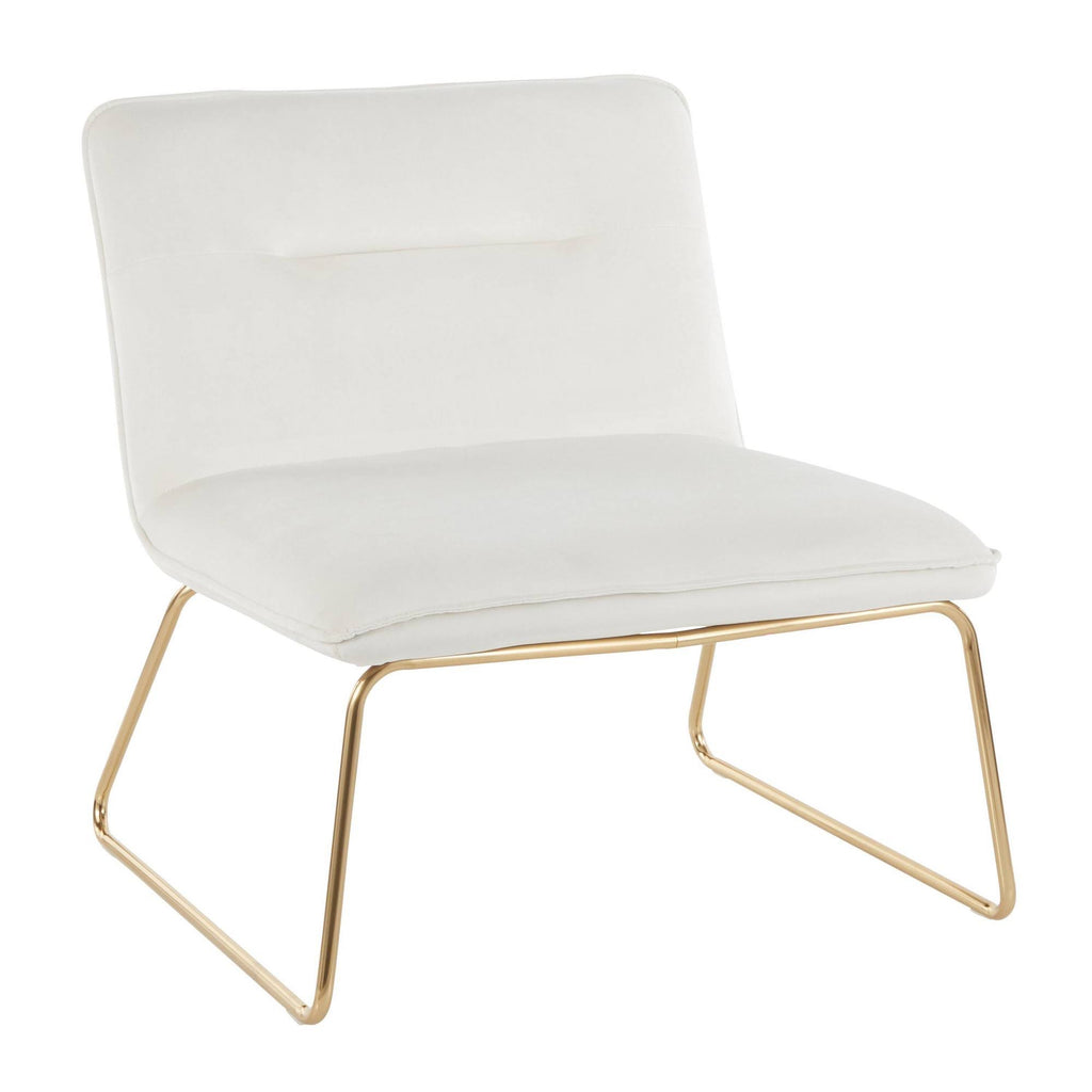 Cream Velvet Accent Chair P9008