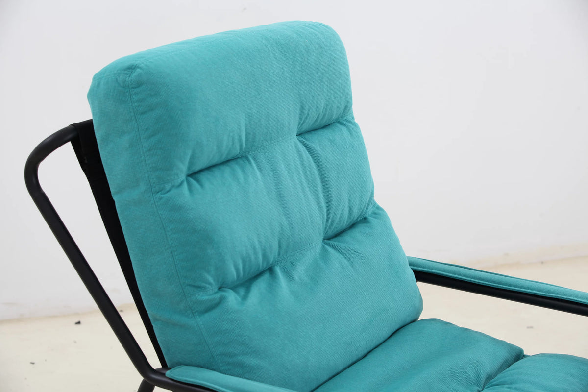 Turquoise Iron Arm Chair with Metal Legs A149