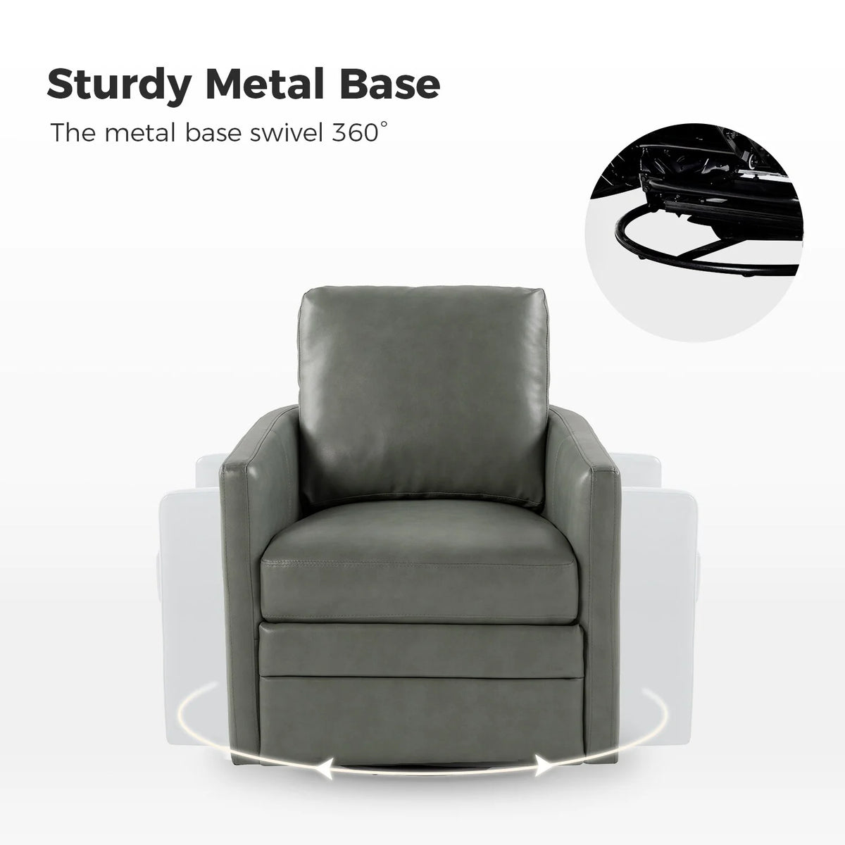 Set of 2 Curved Barrel Swivel Chair with Metal Base P887