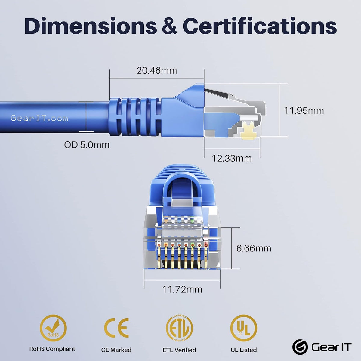 100-Pack Cat5e Ethernet Patch Cable 1.5 Feet Blue C4013