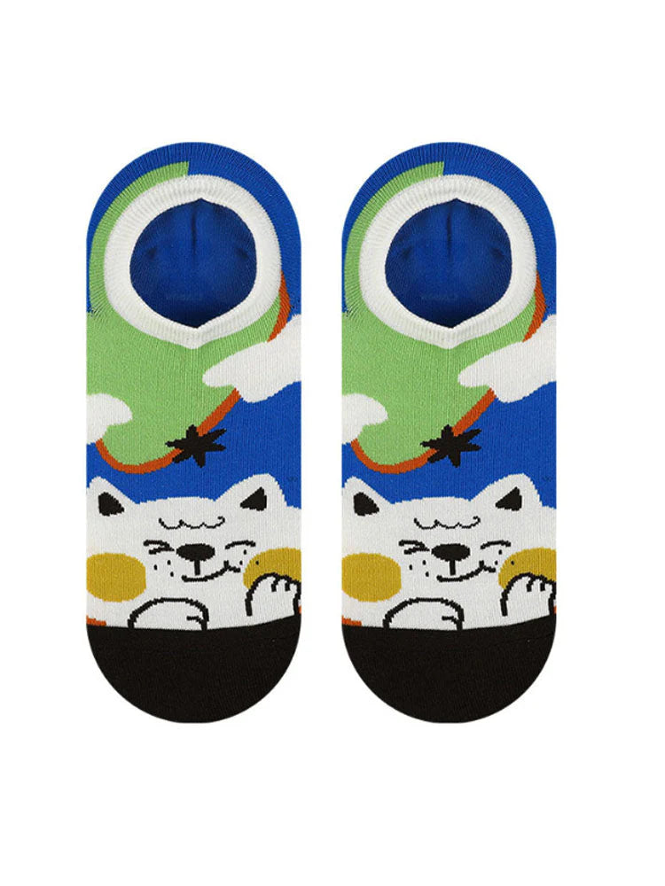 Cartoon Kitty Boat Socks Z273063