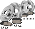 256mm Front + 258mm Rear 4Lug Rotors + Brake Pads + Clips H4100