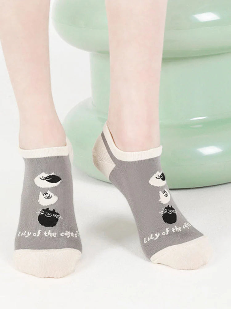 Cartoon Kitty Boat Socks Z273063