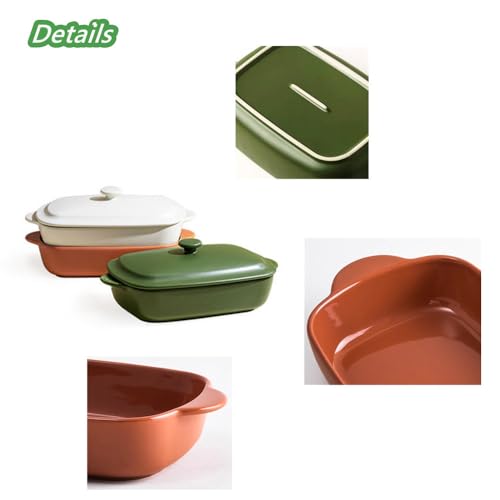 33oz Ceramic Rectangular Baking Dish with Lid A45397