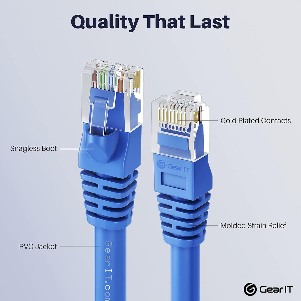 100-Pack Cat5e Ethernet Patch Cable 1.5 Feet Blue C4013