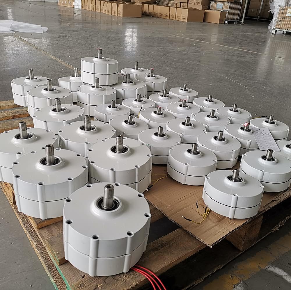600W Gearless Permanent Magnet Generator 48V Low Speed AC Alternator With Base F6960