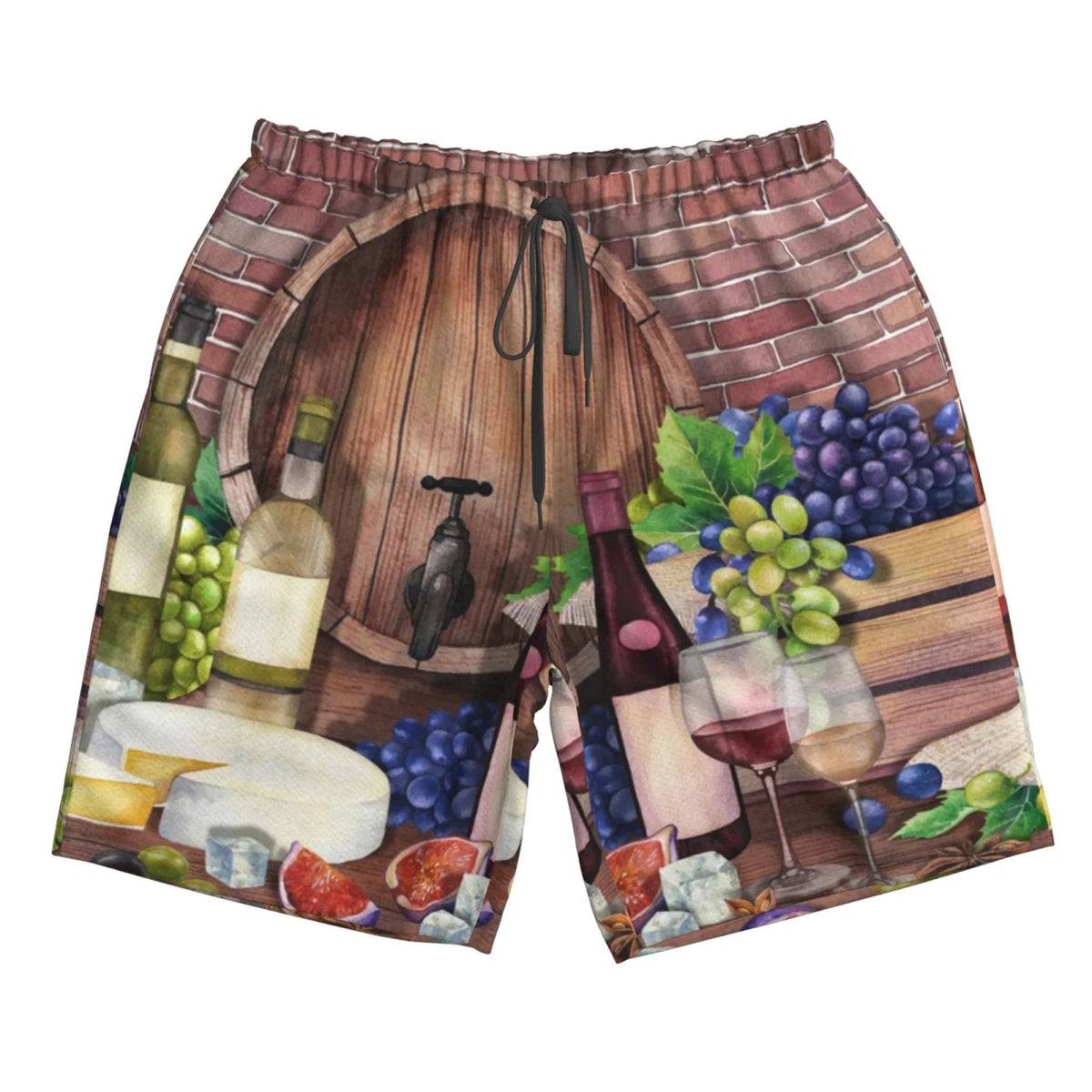 Red Wine Hawaiian Shorts With Pockets Y7989