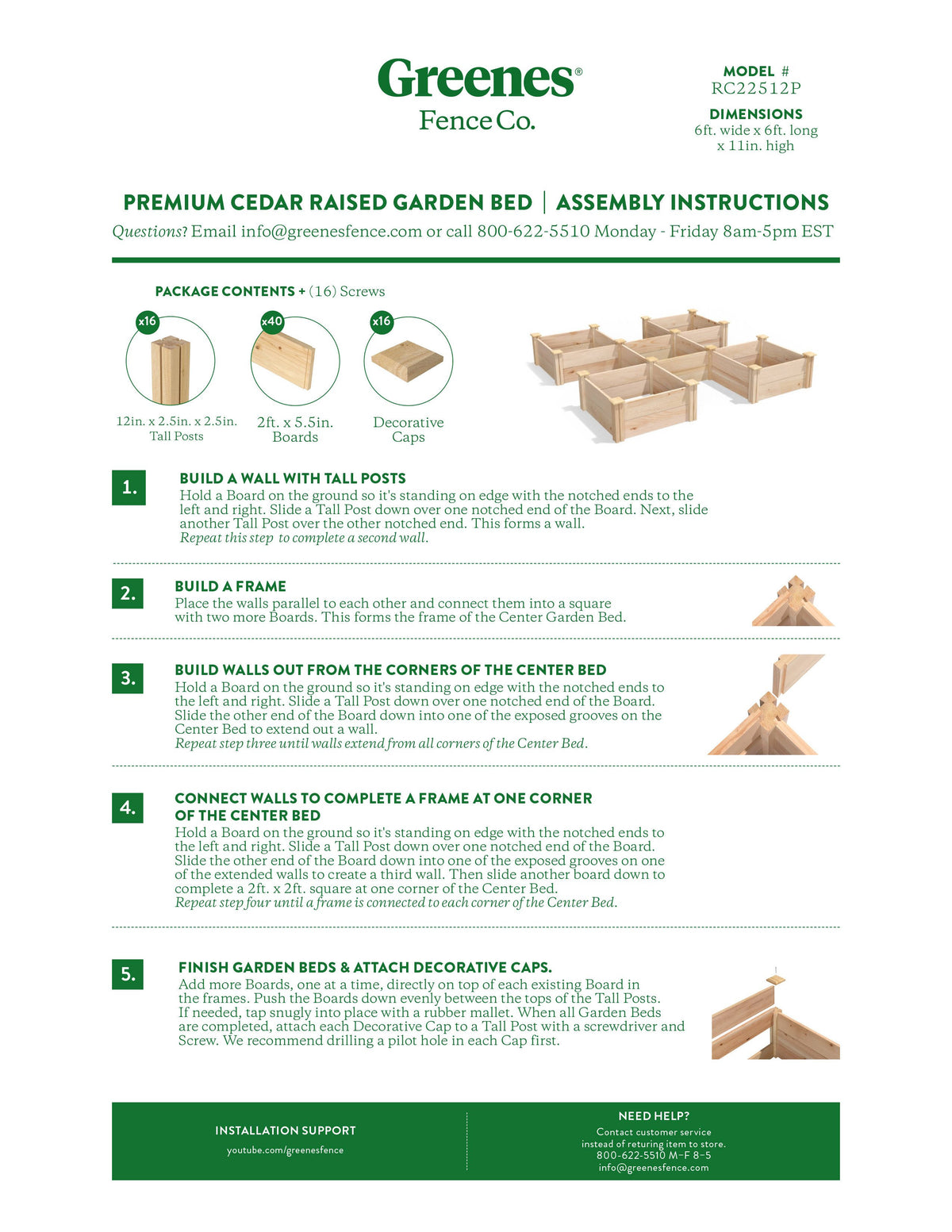 Cedar Raised Garden Bed 16 in x 8 ft x 11 in F15792