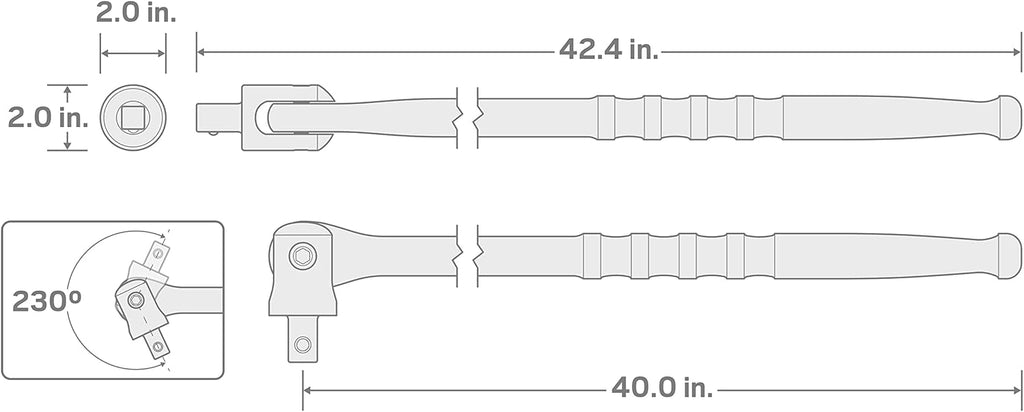 3/4 Inch Drive x 40 Inch Breaker Bar E60037