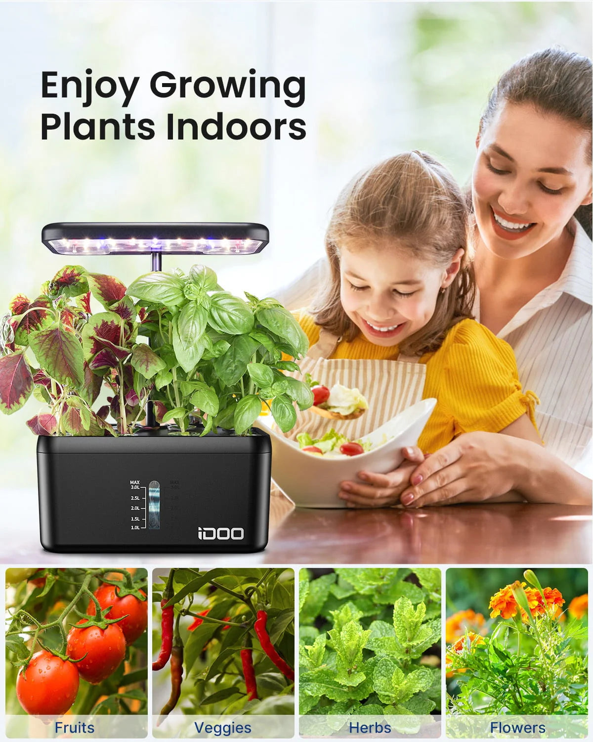 8 Pods Hydroponic Growing System with LED Grow Light X612317