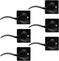 Black Keyless Privacy Door Lever Handles 5 Pack A354