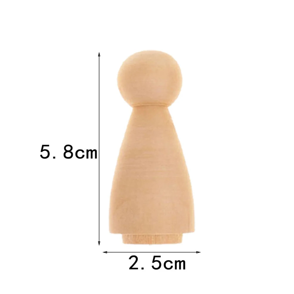 10 Pcs Unfinished Wooden Peg Dolls V55107