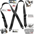 Black X-Back Suspenders with Gripper Clasps U390105