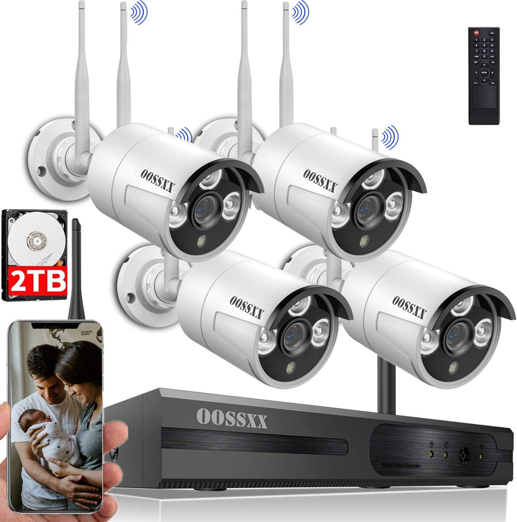 3K 5.0MP Wireless Security Camera System with 1TB Hard Drive Q793165
