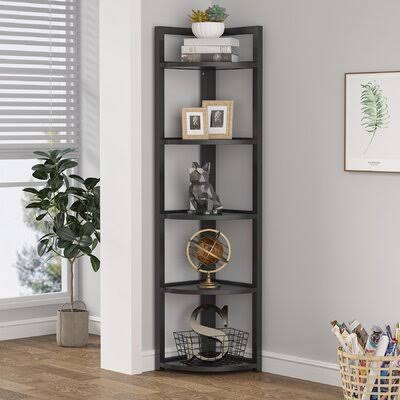 Black Corner Bookcase L76018