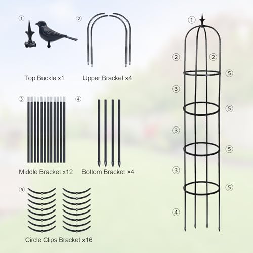 2 Pack 6ft Garden Obelisk Trellis for Climbing Plants B5679