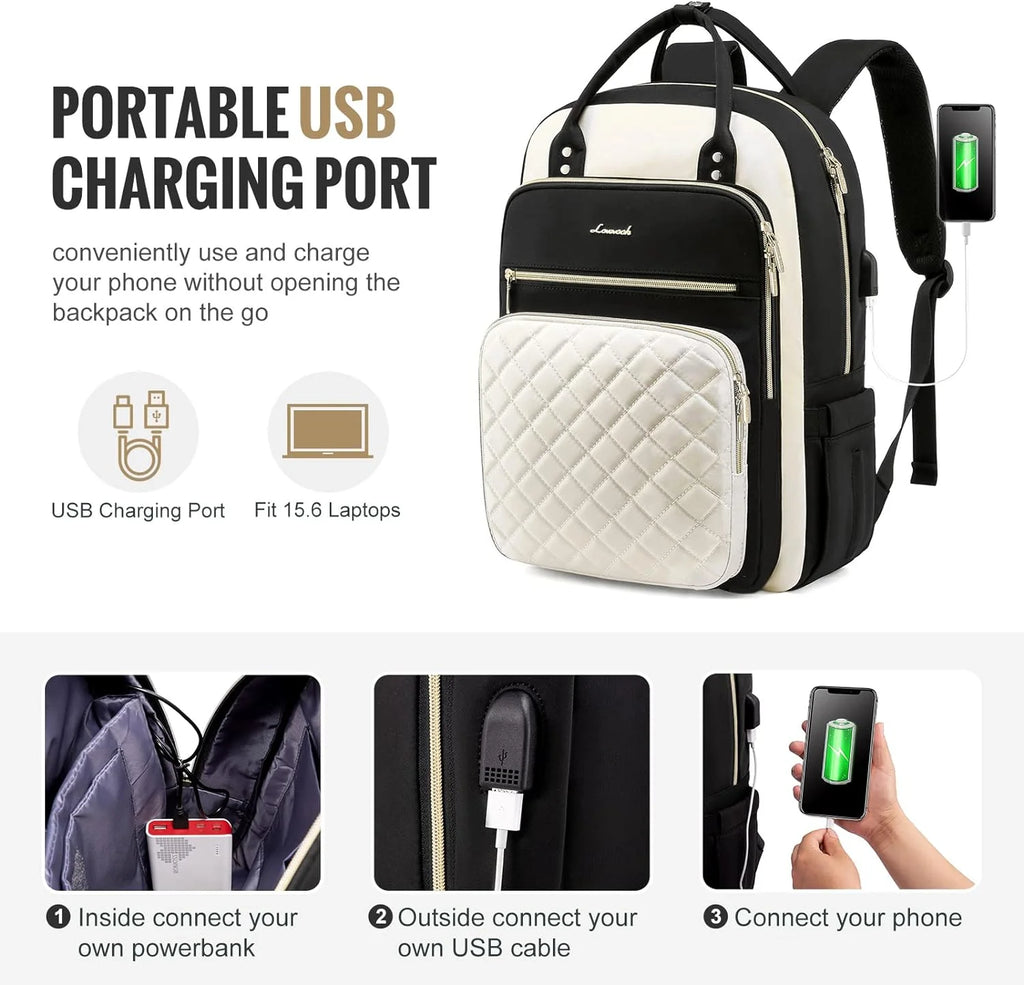 Laptop Backpack with 15.6 inch Laptop Compartment, Lightweight Travel Daypack with USB Port O79440