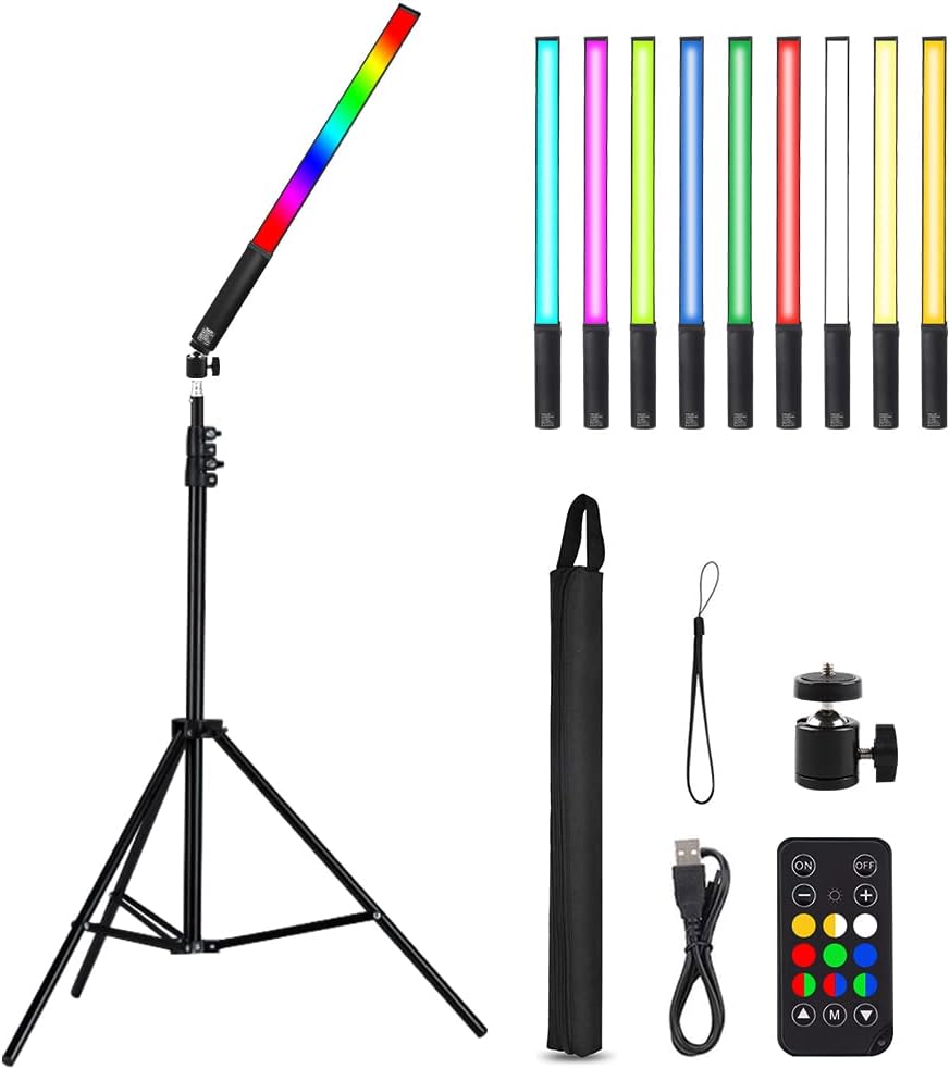 Handheld LED Video Light with Tripod & Remote Control, Pack of 2 Q129763