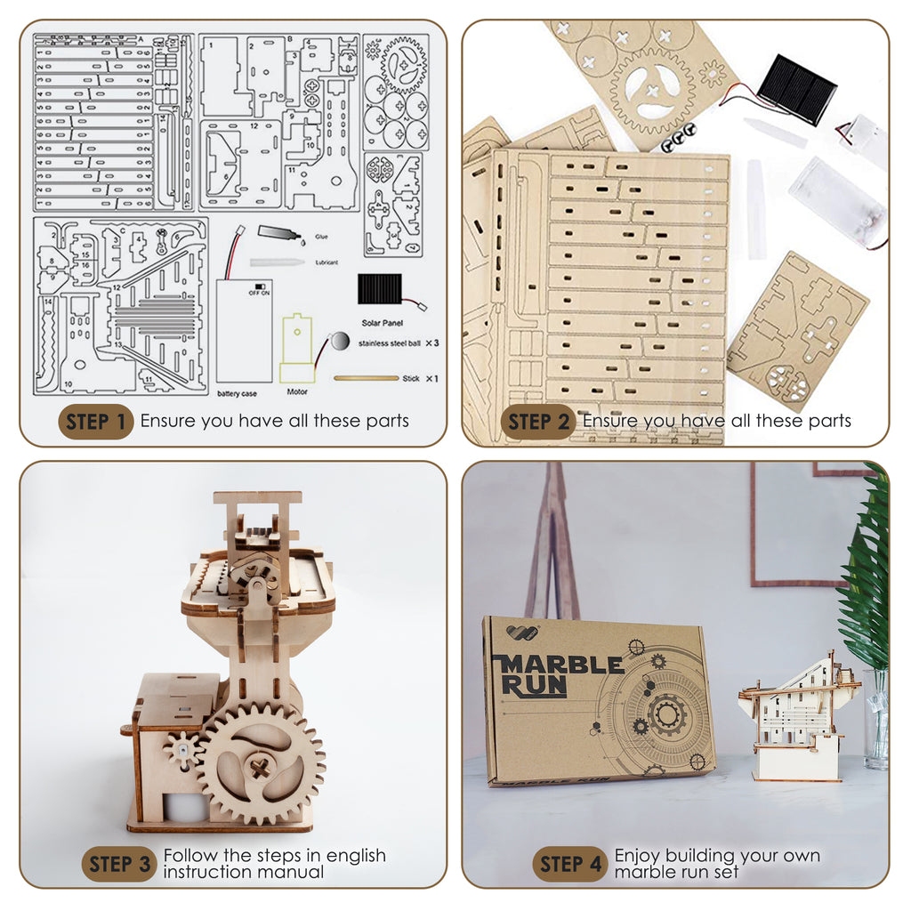3D Wooden Puzzle Mechanical Gears Set DIY Assembly Model Kits Brain Teaser Games Building Set K821440