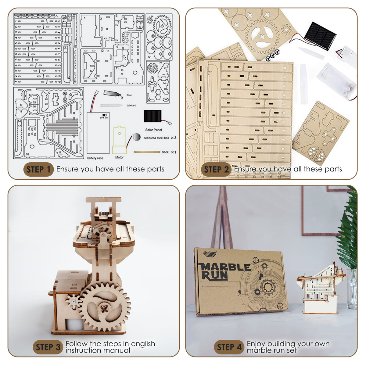 3D Wooden Puzzle Mechanical Gears Set DIY Assembly Model Kits Brain Teaser Games Building Set K821440