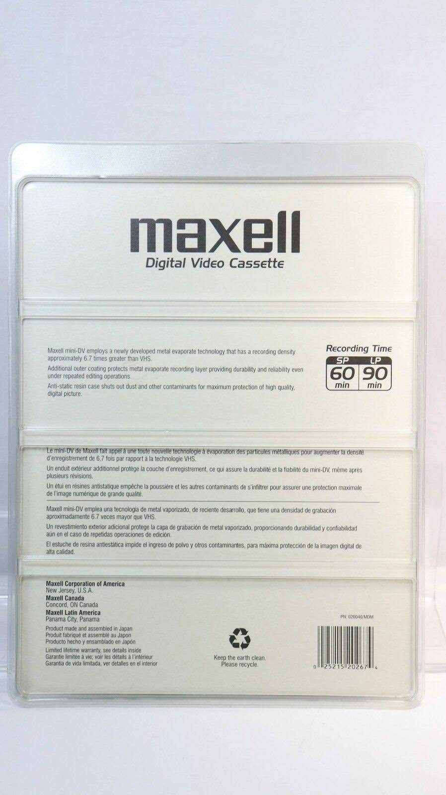Mini DV 60min Digital Video Cassette 8 Pack R425880
