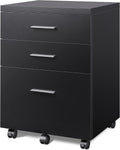 Black 3 Drawer Wood Lateral File Cabinet V714