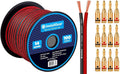 14 Gauge 100ft Speaker Wire Red/Black with 12 Banana Plugs Z318