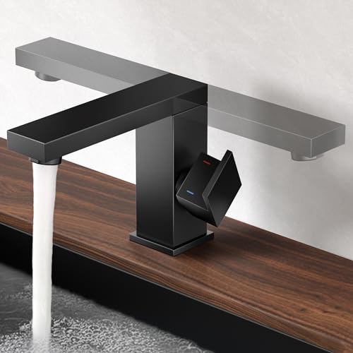 Matte Black Stainless Steel Swivel Bathroom Faucet L9403