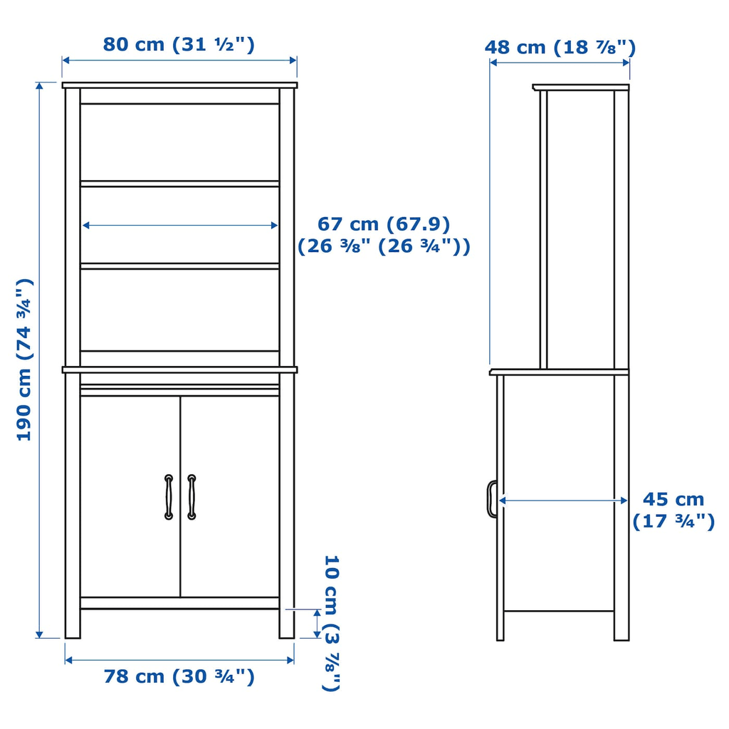 White High Cabinet with Doors T85758