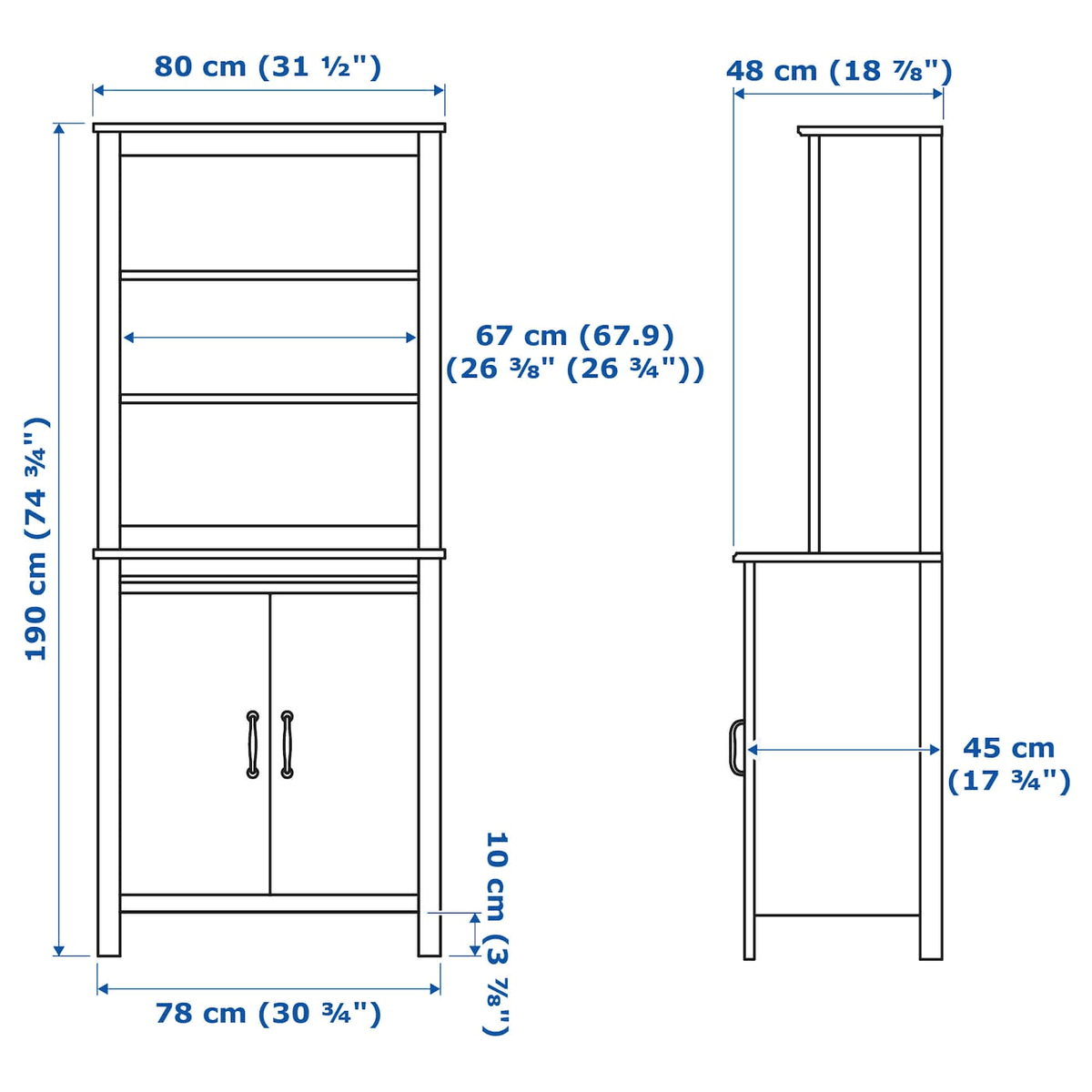 White High Cabinet with Doors T85758