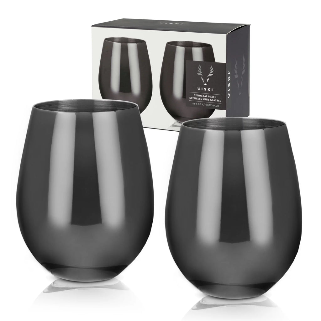 Stemless Wine Glasses Stainless Steel Black 18 Oz J5119