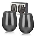 Stemless Wine Glasses Stainless Steel Black 18 Oz J5119