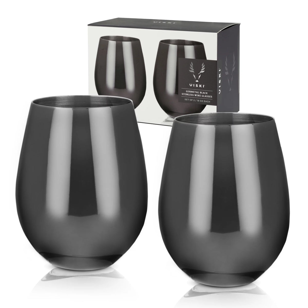 Stemless Wine Glasses Stainless Steel Black 18 Oz J5119
