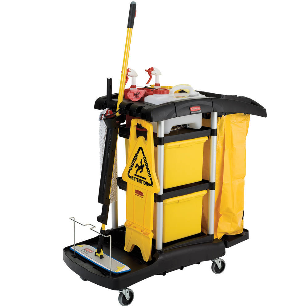 Black Microfiber Cleaning Carts D81170