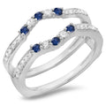18K White Gold Sapphire Diamond Ring Y47929