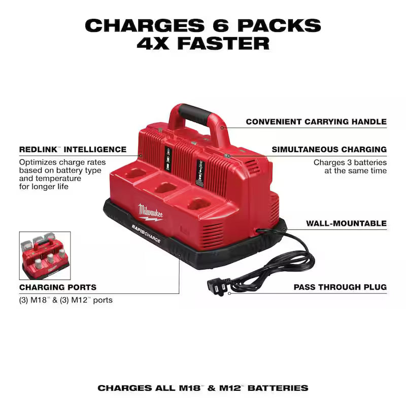 12-Volt/18-Volt Lithium-Ion 6-Port Battery Charger Q637275