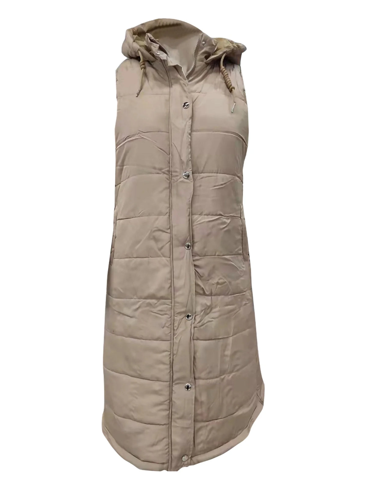 Women's Hooded Down Vest Sleeveless Puffer Jacket with Pockets E8212