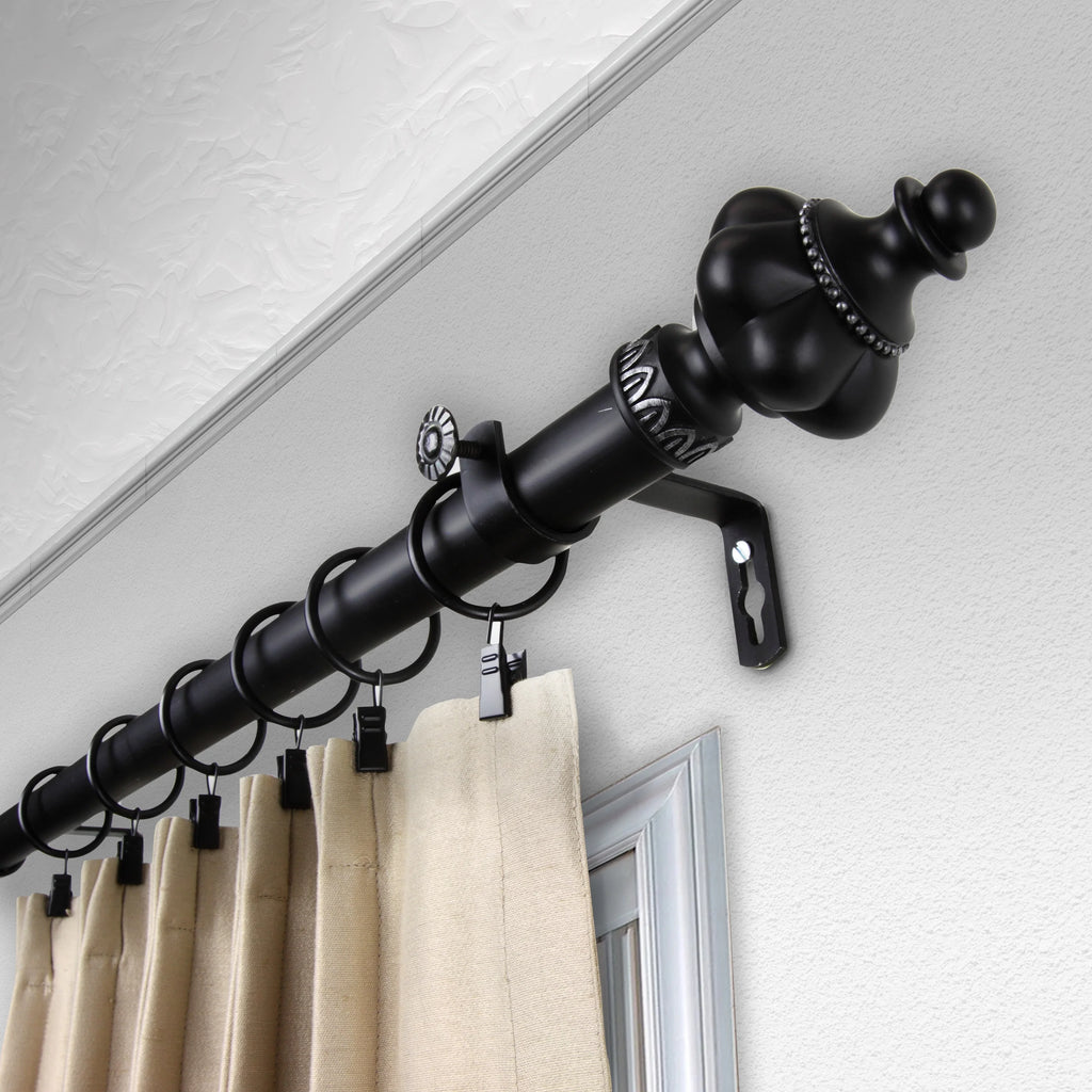 Black Adjustable Curtain Rod 28-48 inch Z378